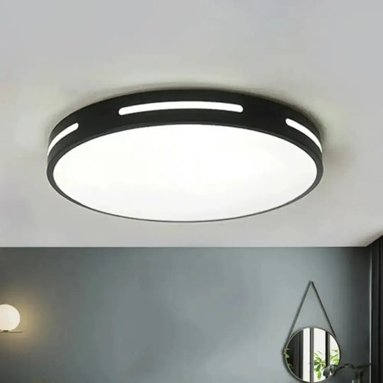 Minimalist Round Ultra-Thin Led Bedroom Ceiling Lamp In Black/White Various Sizes Black / 9’