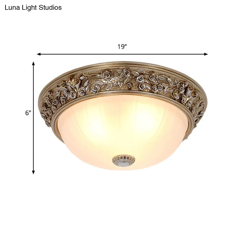 Minimalist Semi-Ball Ceiling Light: 2/3-Head Resin Fixture In Aged Silver (13/16 Wide)