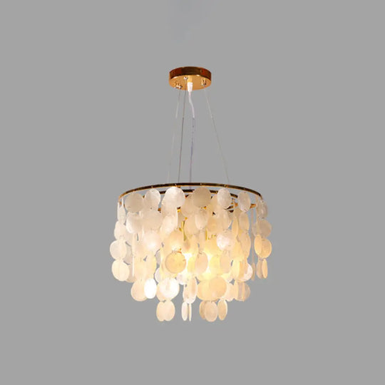 Minimalist Shell Gold Pendant Light - Elegant Dining Room Chandelier / 15