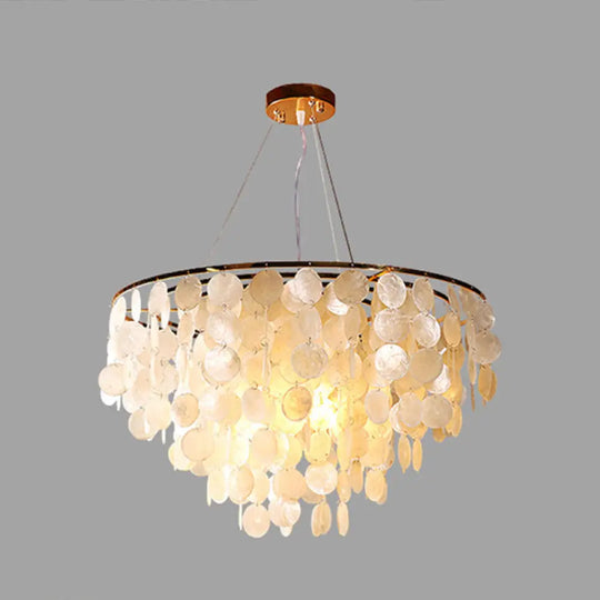 Minimalist Shell Gold Pendant Light - Elegant Dining Room Chandelier / 31.5