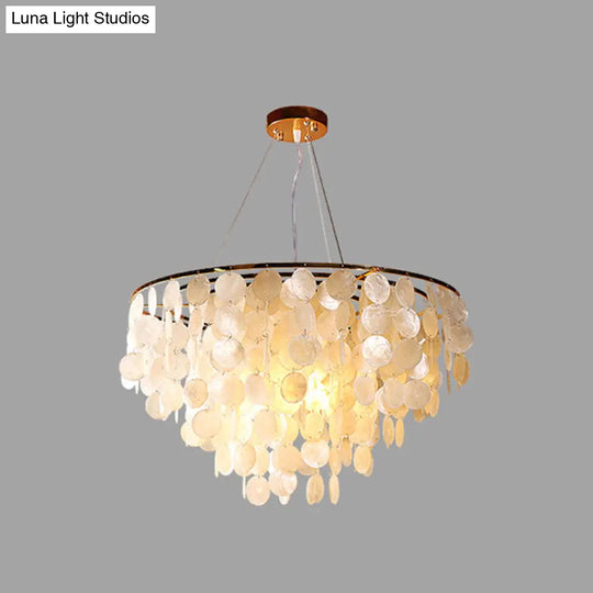 Minimalist Shell Gold Pendant Light - Elegant Dining Room Chandelier