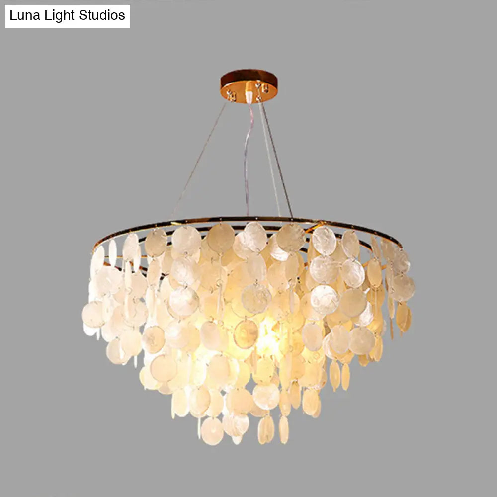 Minimalist Shell Gold Pendant Light - Elegant Dining Room Chandelier