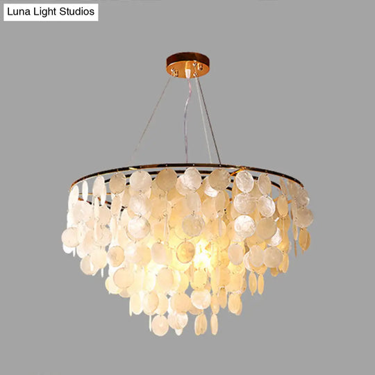 Minimalist Shell Gold Pendant Light - Elegant Dining Room Chandelier