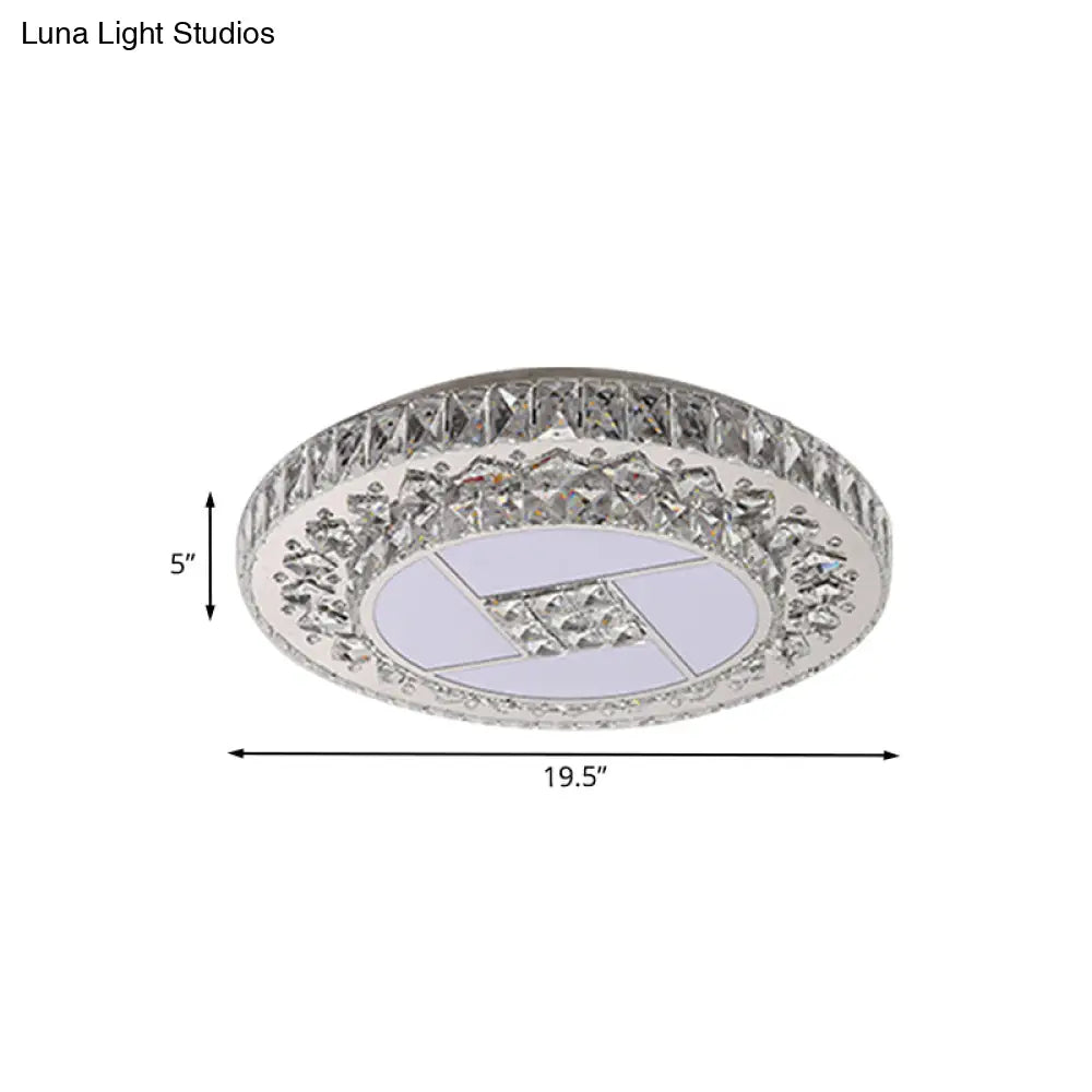 Minimalist Stainless Steel Led Pendant Light With Crystal Design