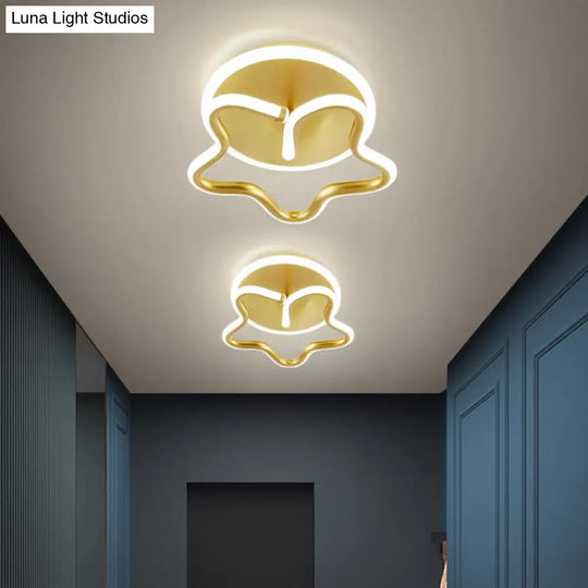 Minimalist Star Acrylic Ceiling Light In White/Gold/Coffee Led - Warm/White Hallway Flush Mount Lamp