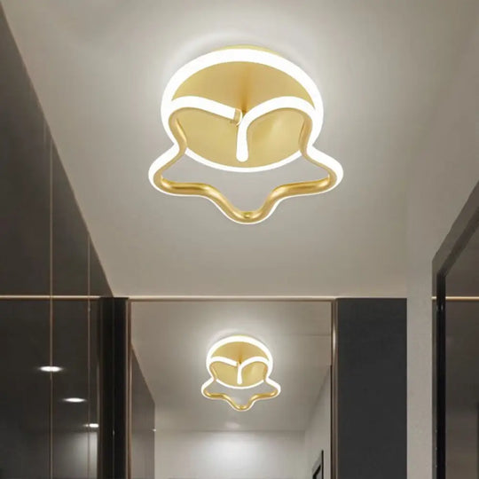 Minimalist Star Acrylic Ceiling Light In White/Gold/Coffee Led - Warm/White Hallway Flush Mount Lamp