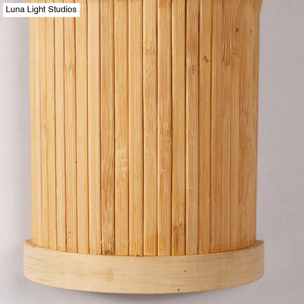 Minimalist Tapered Bamboo Wall Mount Light - Single Living Room Fixture