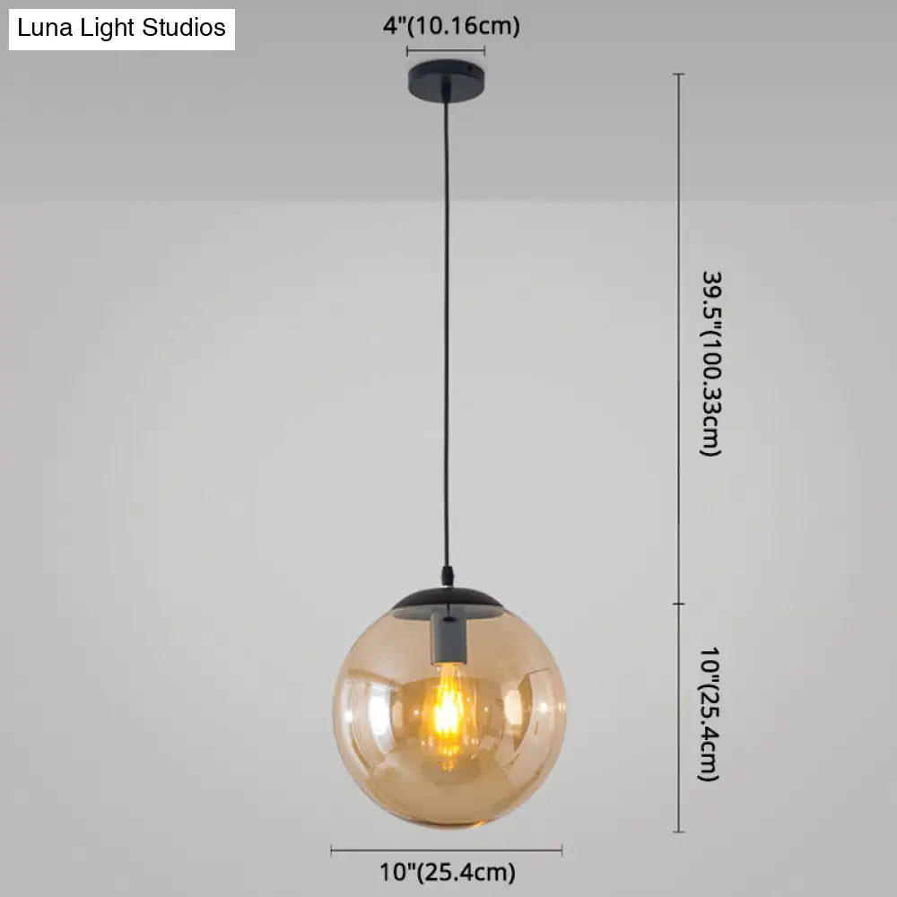 Minimalist 1-Light Pendant Light Bubble Transparent Glass Ball Shade With 39 Hanging Wire