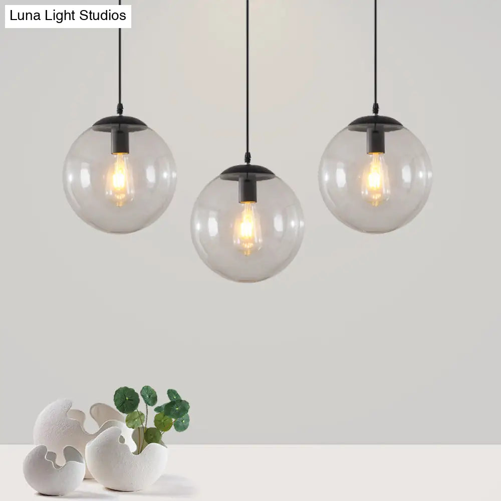 Minimalist 1-Light Pendant Light Bubble Transparent Glass Ball Shade With 39 Hanging Wire