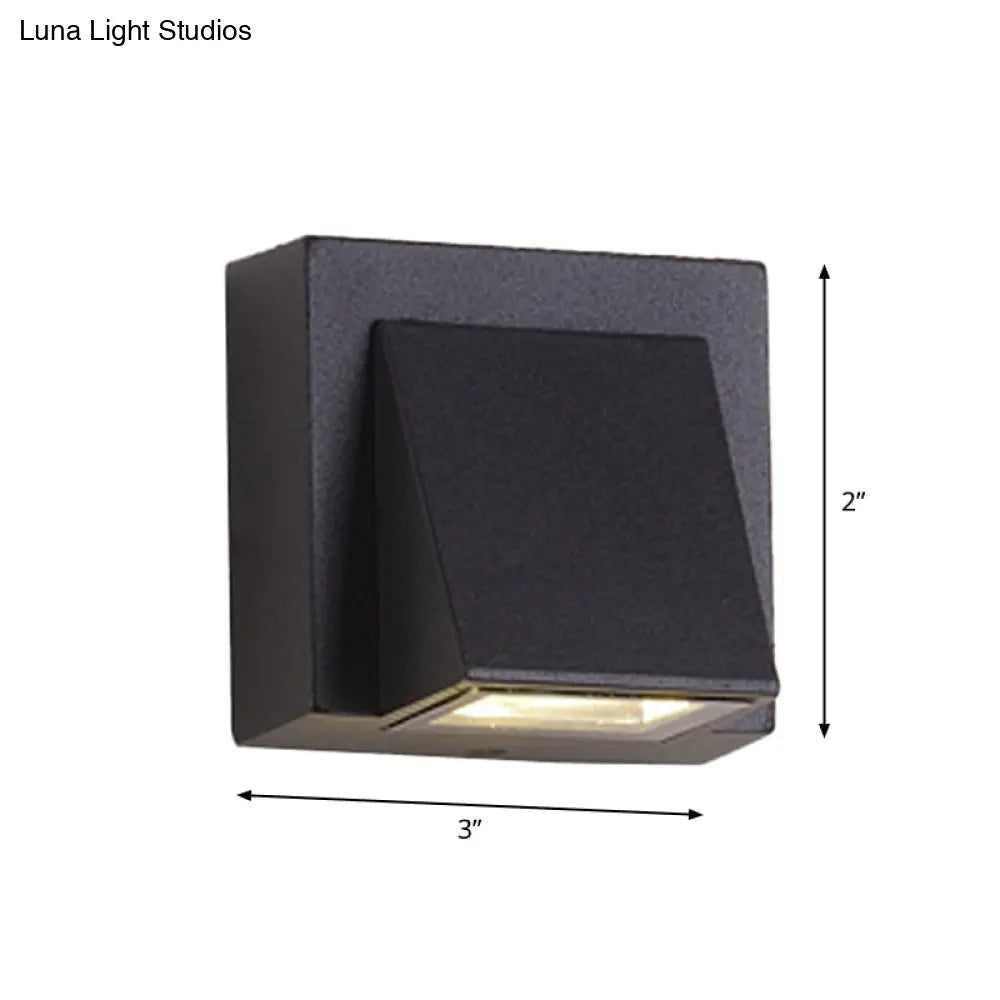 Minimalist Triangle Aluminum Flush Wall Sconce - Small/Large Black Corridor Lamp