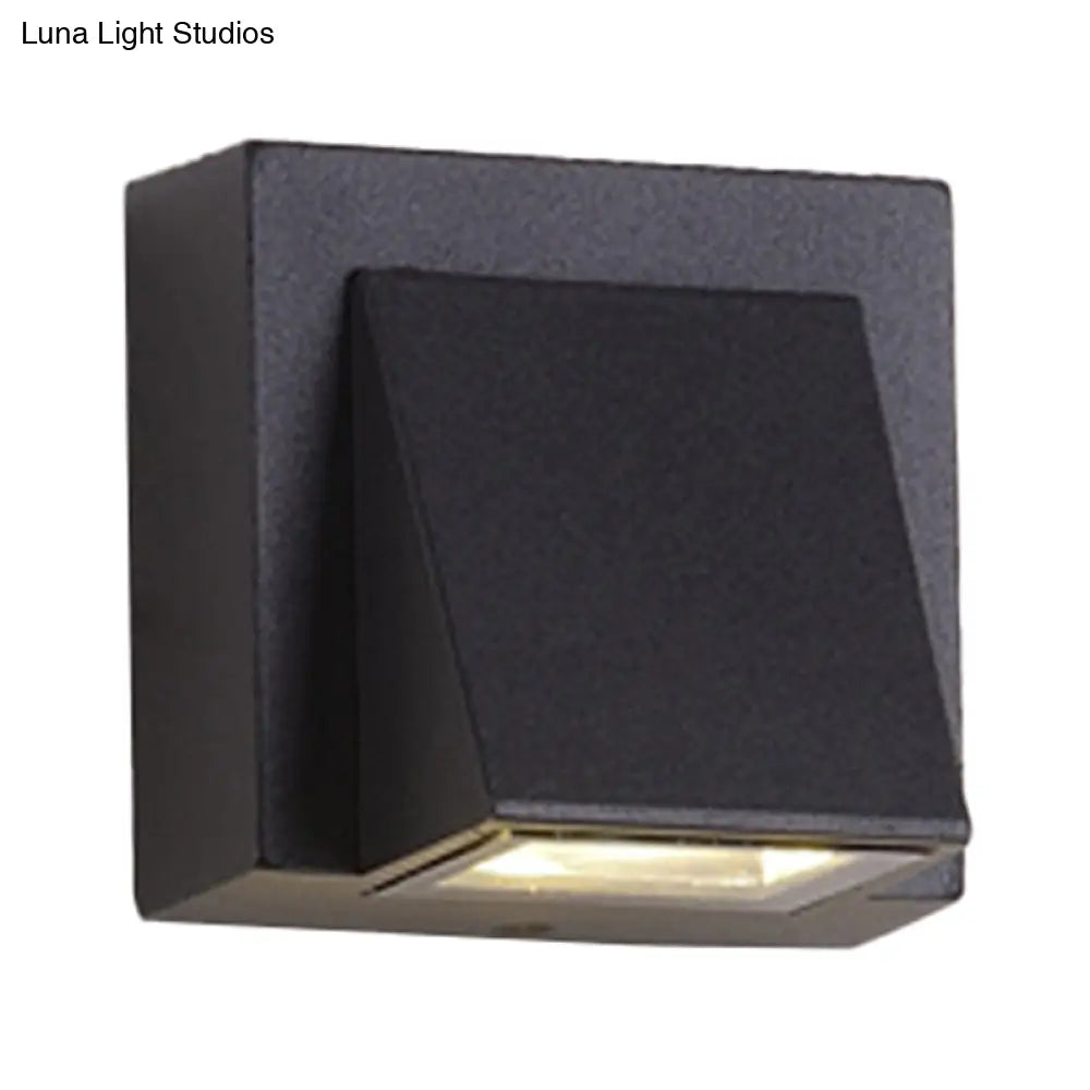 Minimalist Triangle Aluminum Flush Wall Sconce - Small/Large Black Corridor Lamp