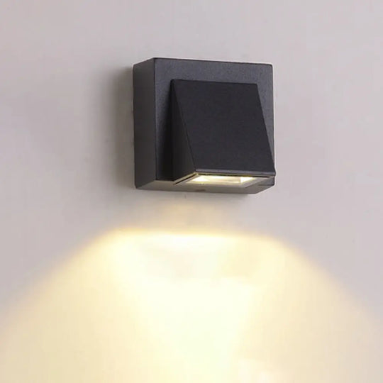 Minimalist Triangle Aluminum Flush Wall Sconce - Small/Large Black Corridor Lamp / Small A