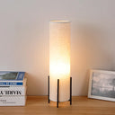 Minimalist Tubular Fabric Nightstand Light - Beige 1-Light Reading Lamp