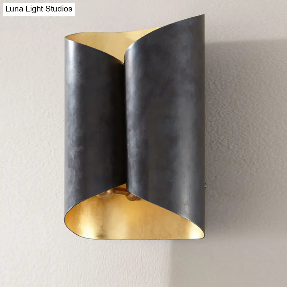 Minimalist Twist Wall Sconce With Metallic 2-Bulb Light Fixture For Porch