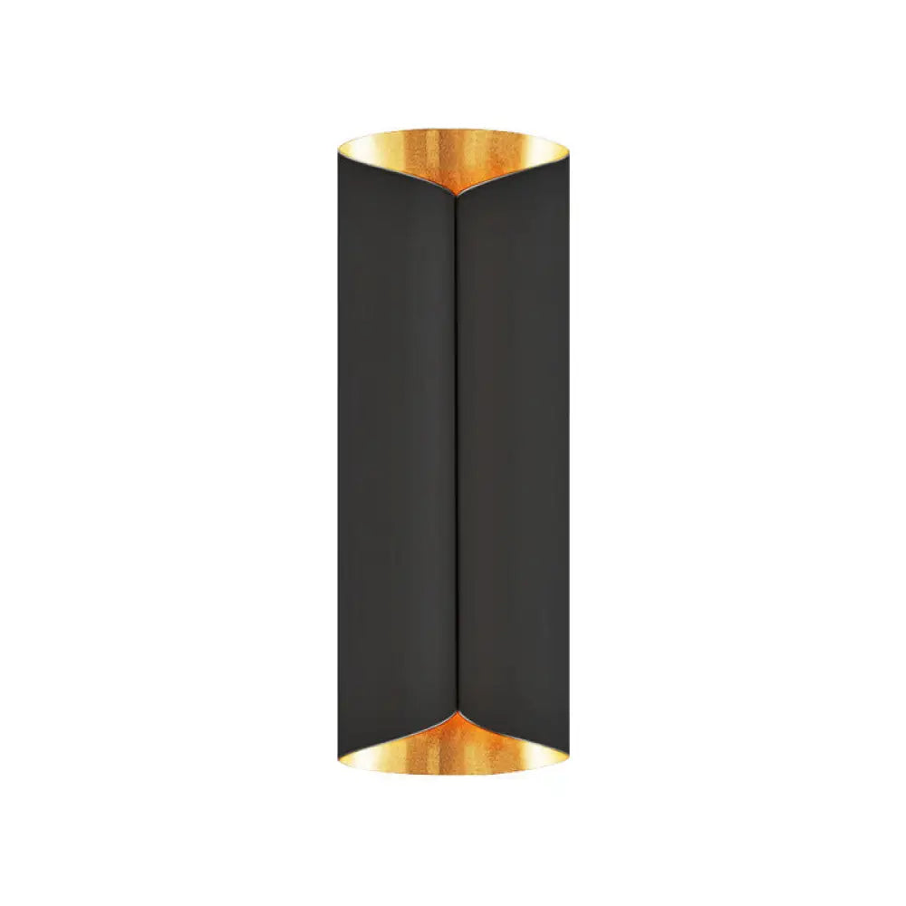 Minimalist Twist Wall Sconce With Metallic 2-Bulb Light Fixture For Porch Black / 16.5