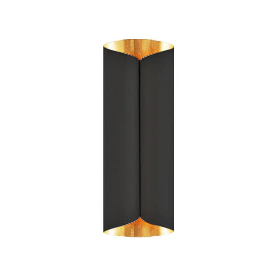 Minimalist Twist Wall Sconce With Metallic 2-Bulb Light Fixture For Porch Black / 16.5