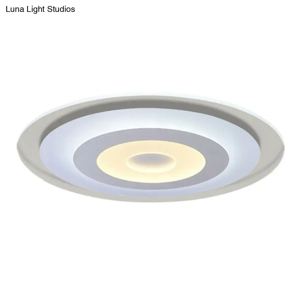 Minimalist White Acrylic Led Flush Mount Ceiling Light With Extra-Thin Round Design