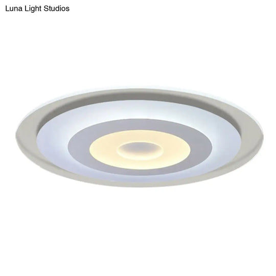 Minimalist White Acrylic Led Flush Mount Ceiling Light With Extra-Thin Round Design