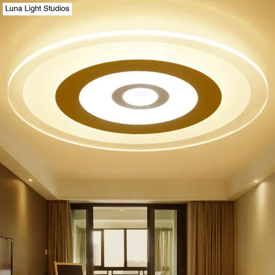 Minimalist White Acrylic Led Flush Mount Ceiling Light With Extra-Thin Round Design