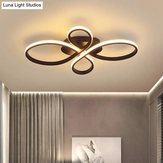 Minimalist White/Coffee Led Ceiling Light With Acrylic Frame And Adjustable Warm/White/Natural