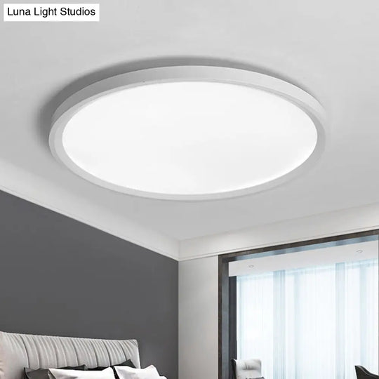 Minimalist White Disc Flush Light - Super Thin Acrylic Led Ceiling Lamp 16/19.5/23.5 Dia Warm/White