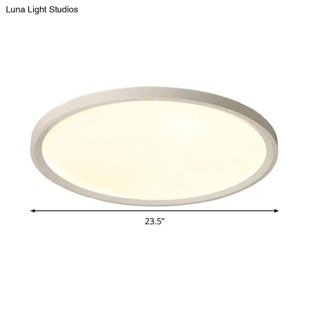 Minimalist White Disc Flush Light - Super Thin Acrylic Led Ceiling Lamp 16/19.5/23.5 Dia Warm/White