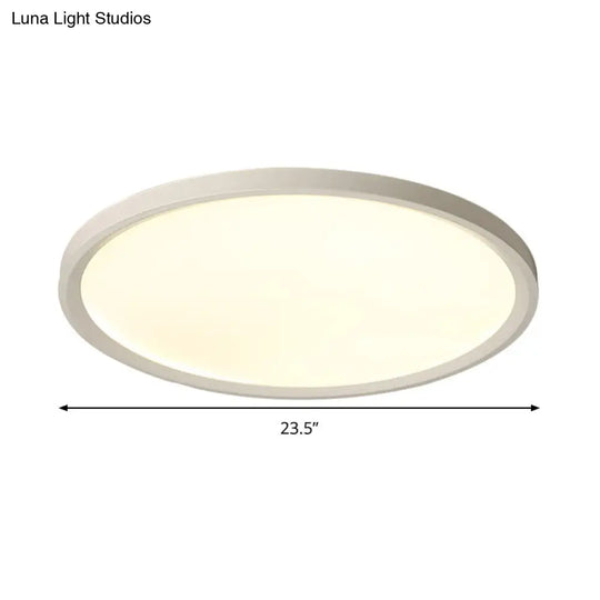 Minimalist White Disc Flush Light - Super Thin Acrylic Led Ceiling Lamp 16/19.5/23.5 Dia Warm/White