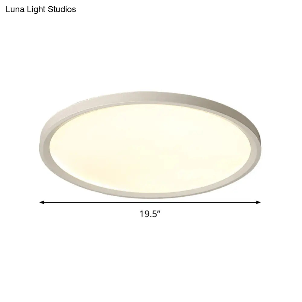 Minimalist White Disc Flush Light - Super Thin Acrylic Led Ceiling Lamp 16’/19.5’/23.5’ Dia