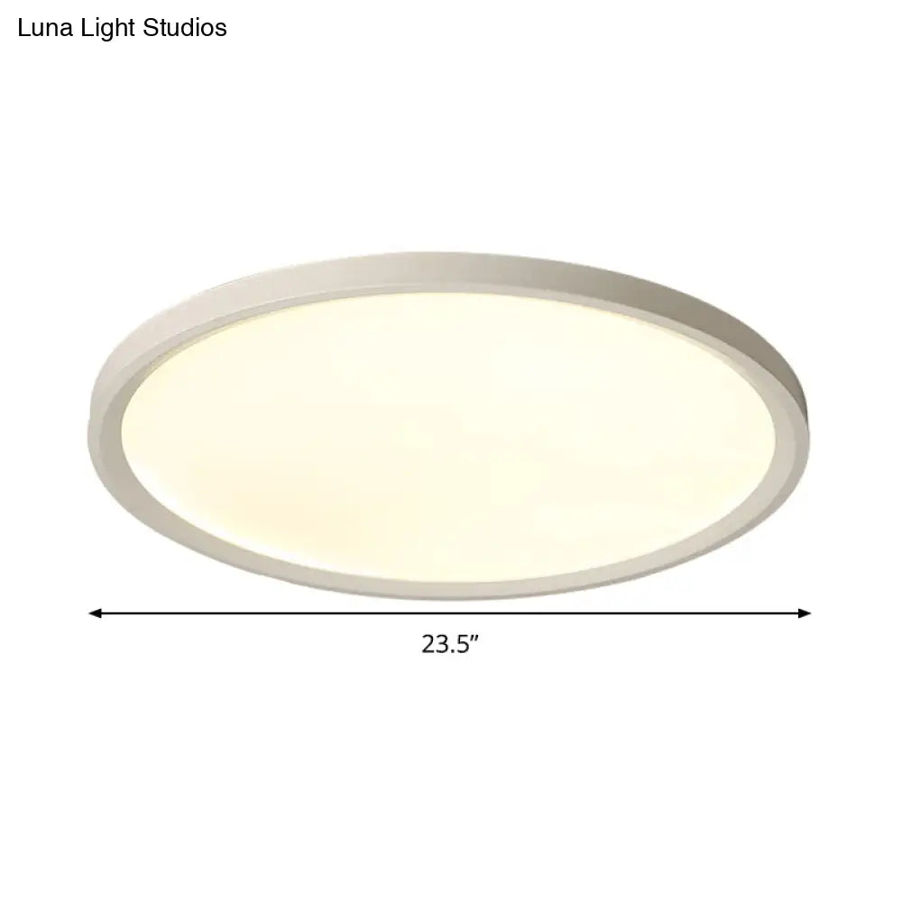 Minimalist White Disc Flush Light - Super Thin Acrylic Led Ceiling Lamp 16’/19.5’/23.5’ Dia