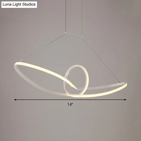 Minimalist Led Acrylic Chandelier: White Knot Ceiling Pendant Lamp