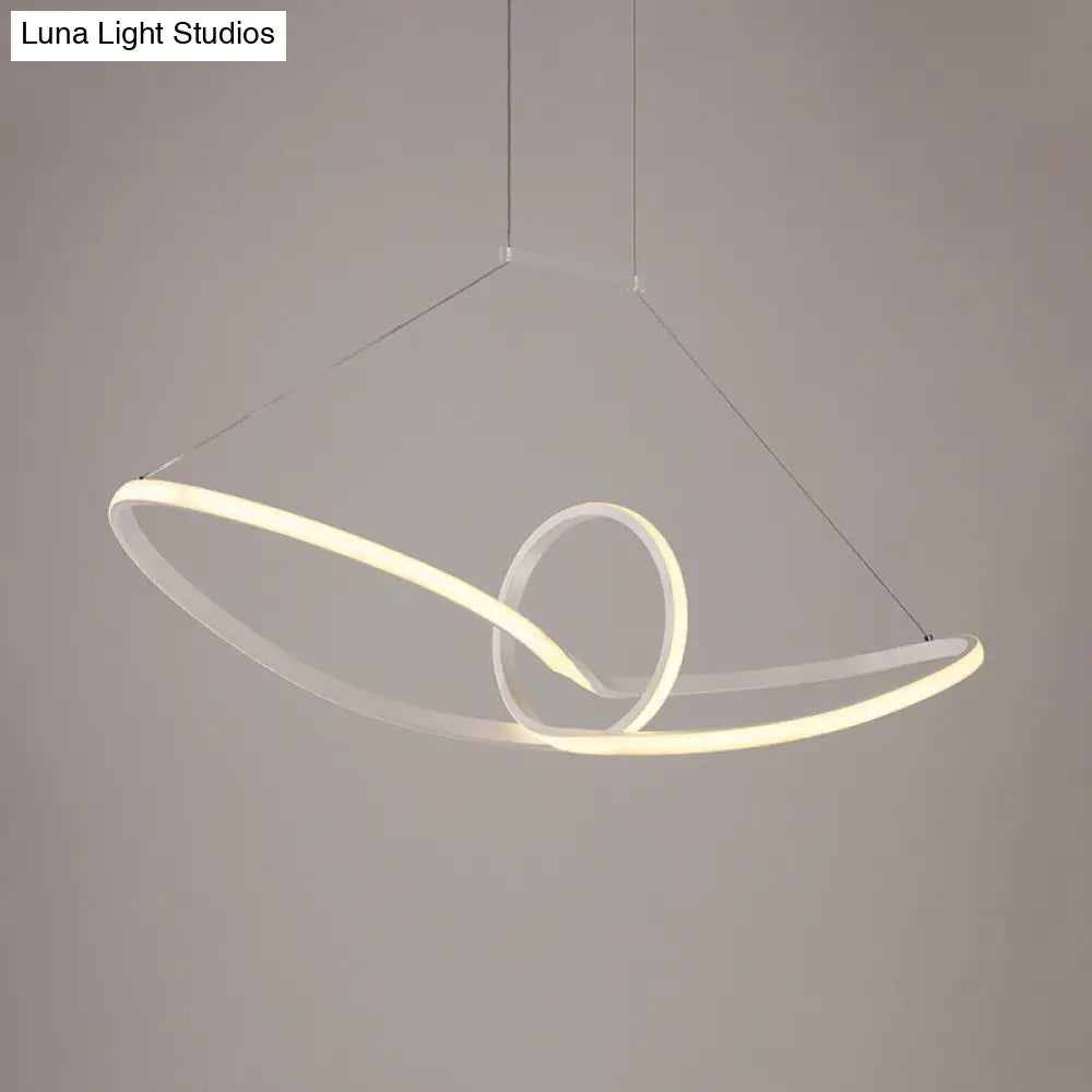 Minimalist Led Acrylic Chandelier: White Knot Ceiling Pendant Lamp