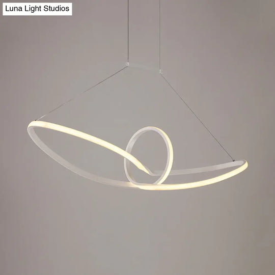 Minimalist Led Acrylic Chandelier: White Knot Ceiling Pendant Lamp