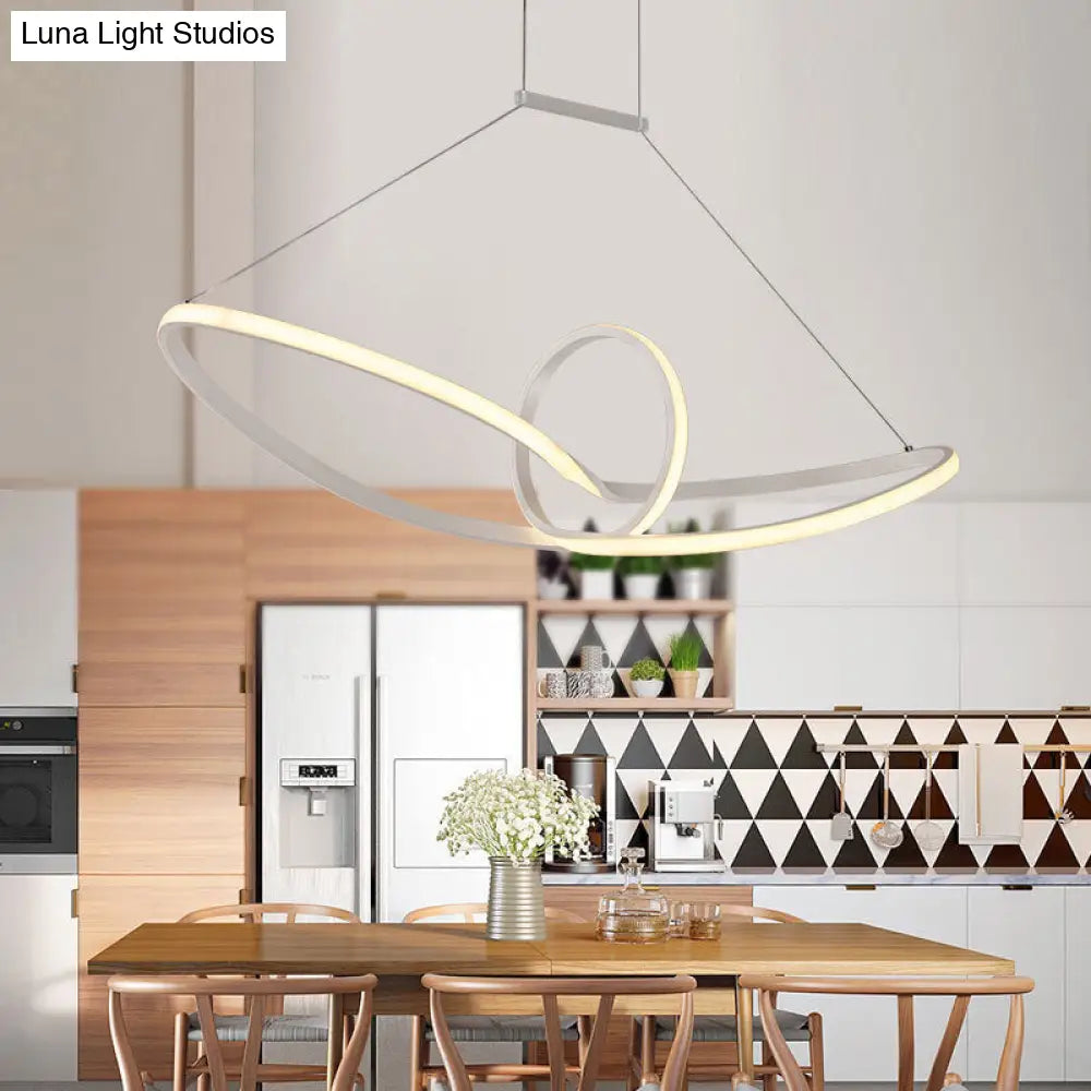 Minimalist Led Acrylic Chandelier: White Knot Ceiling Pendant Lamp /