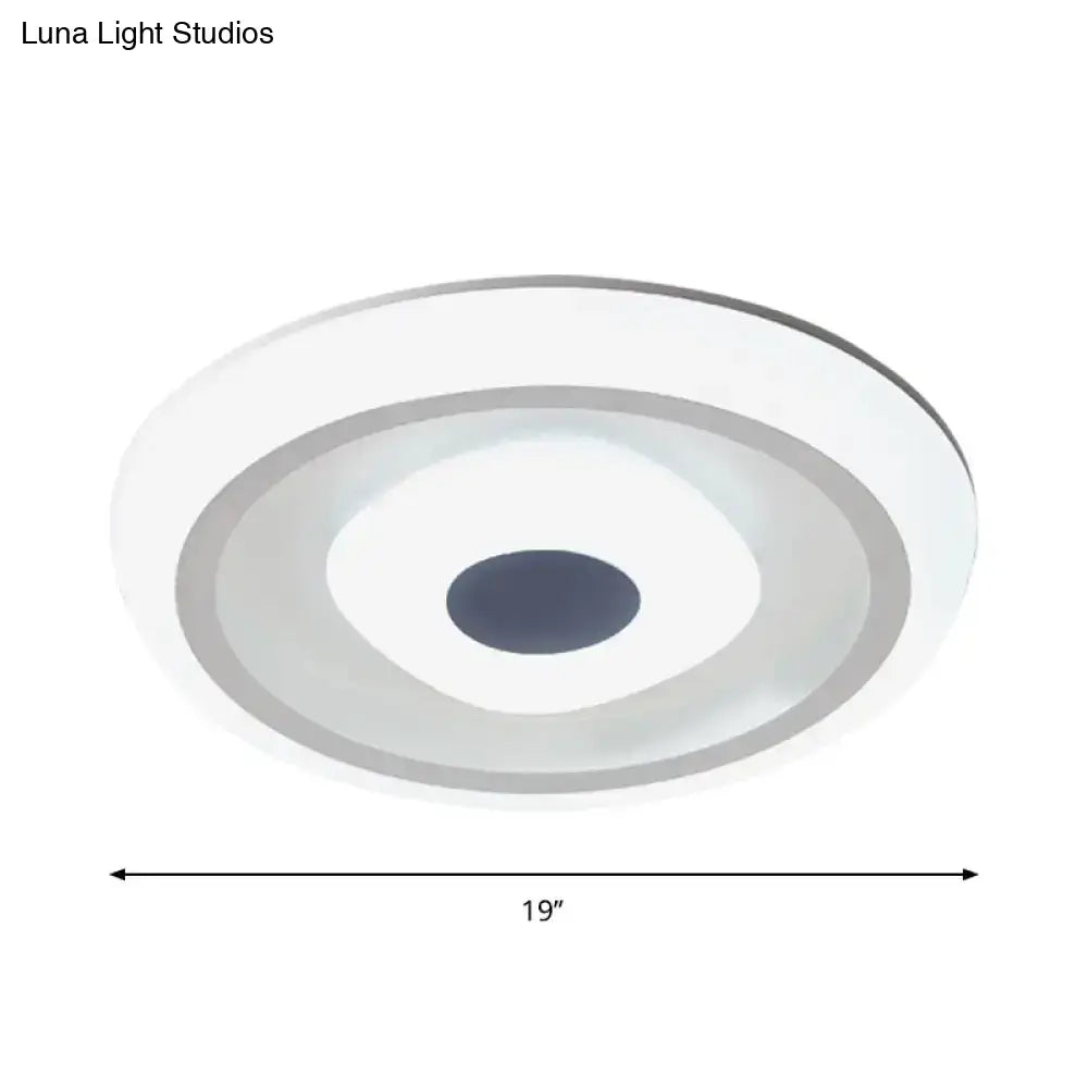 Minimalist White Led Ceiling Lamp In Square/Round Shape With Acrylic Flush Mount Perfect For Hotels