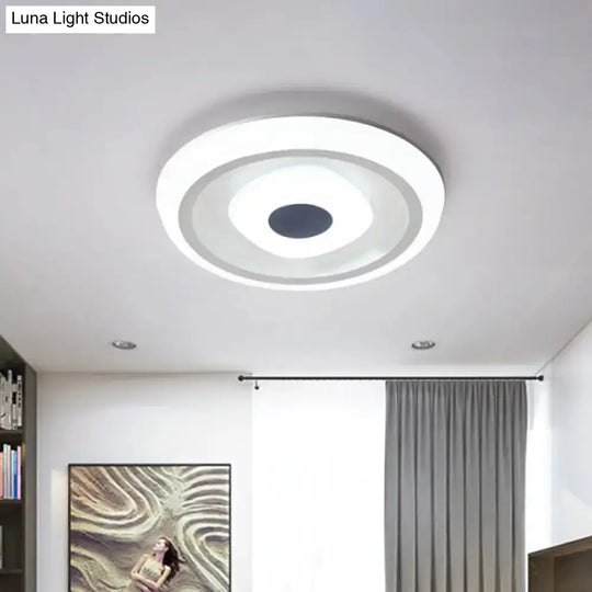 Minimalist White Led Ceiling Lamp In Square/Round Shape With Acrylic Flush Mount Perfect For Hotels