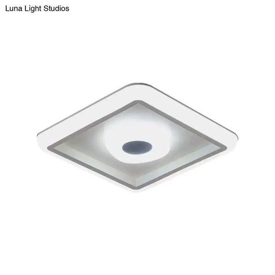 Minimalist White Led Ceiling Lamp In Square/Round Shape With Acrylic Flush Mount Perfect For Hotels