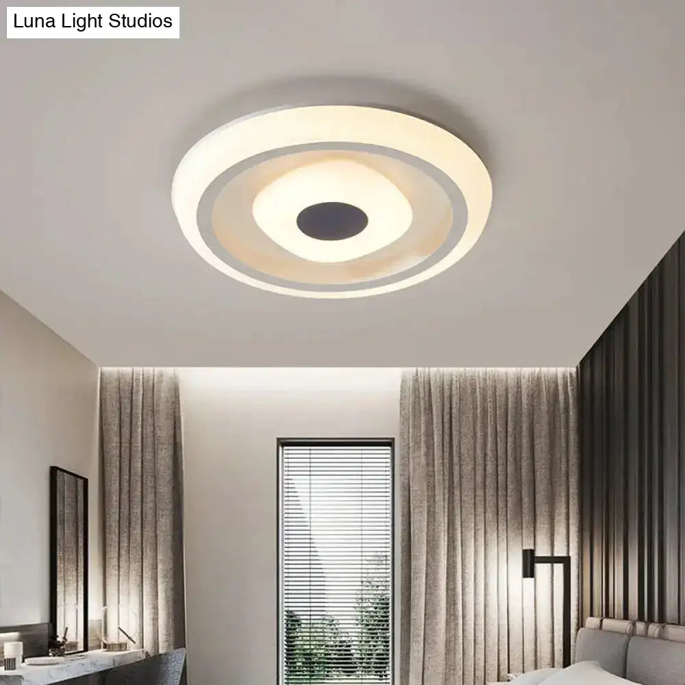 Minimalist White Led Ceiling Lamp In Square/Round Shape With Acrylic Flush Mount Perfect For Hotels