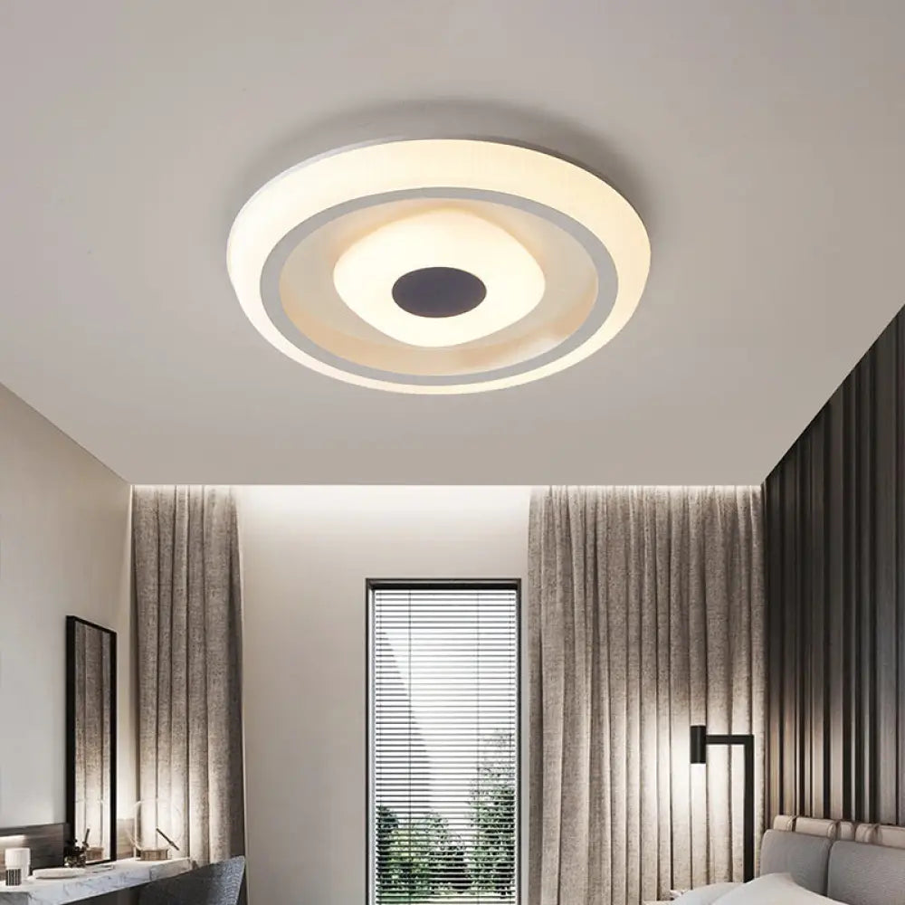 Minimalist White Led Ceiling Lamp In Square/Round Shape With Acrylic Flush Mount Perfect For Hotels