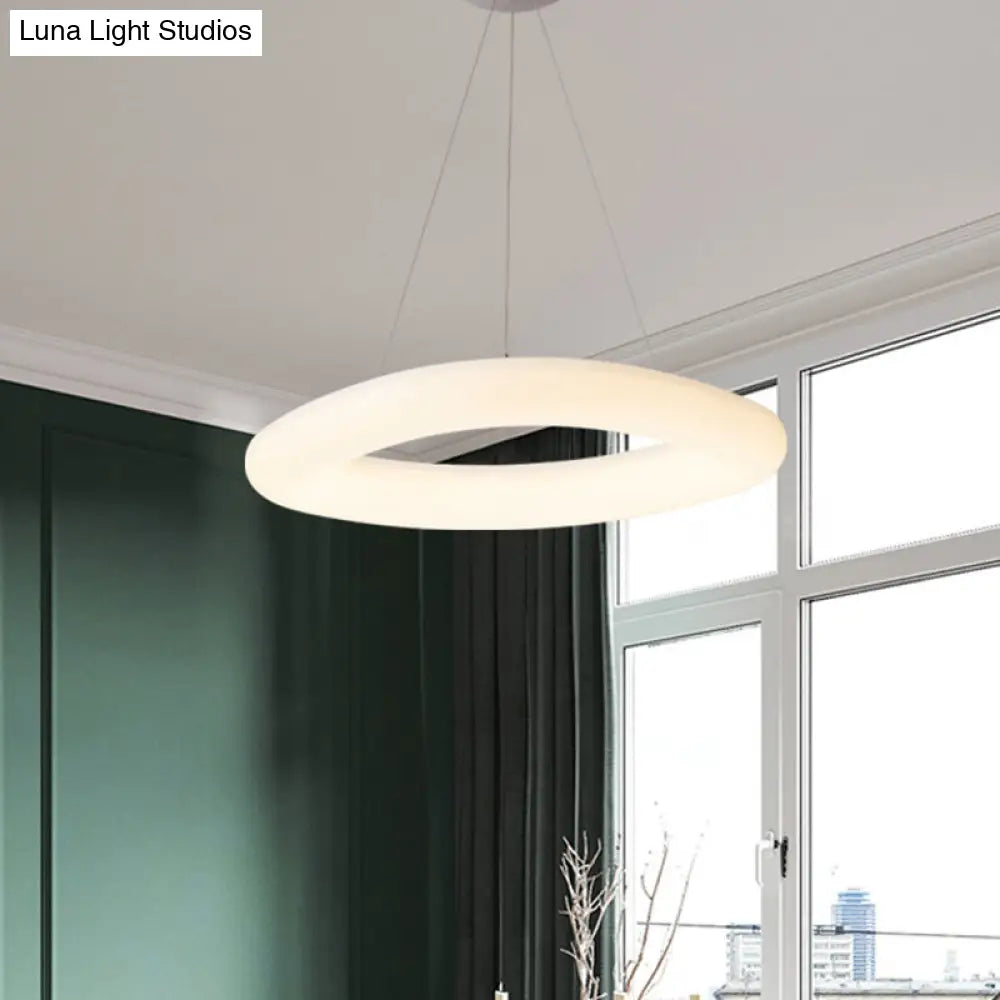 Minimalistic Acrylic Led Pendant Light -White For Dining Room Ceiling