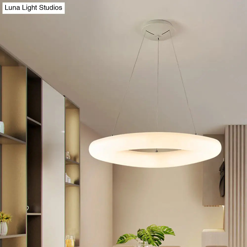 Minimalistic Acrylic Led Pendant Light -White For Dining Room Ceiling White