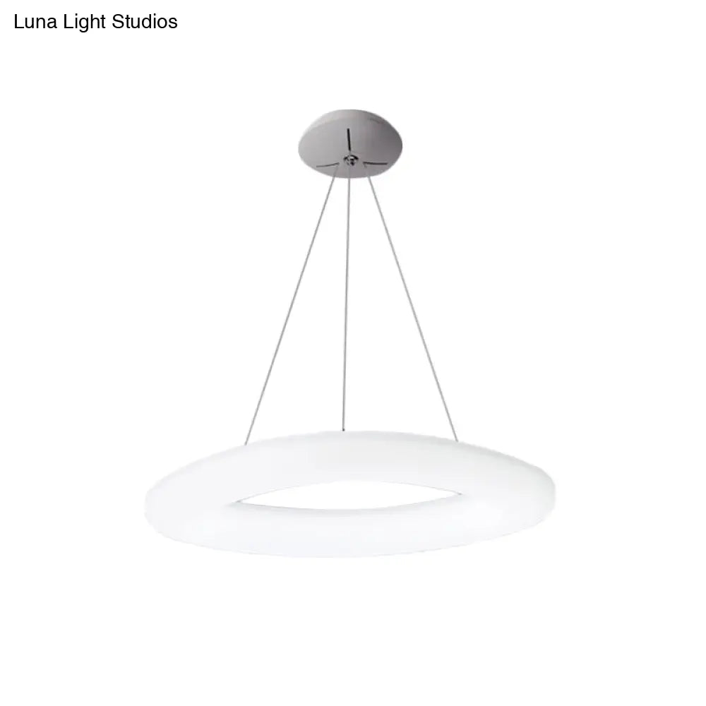 Minimalistic Acrylic Led Pendant Light -White For Dining Room Ceiling