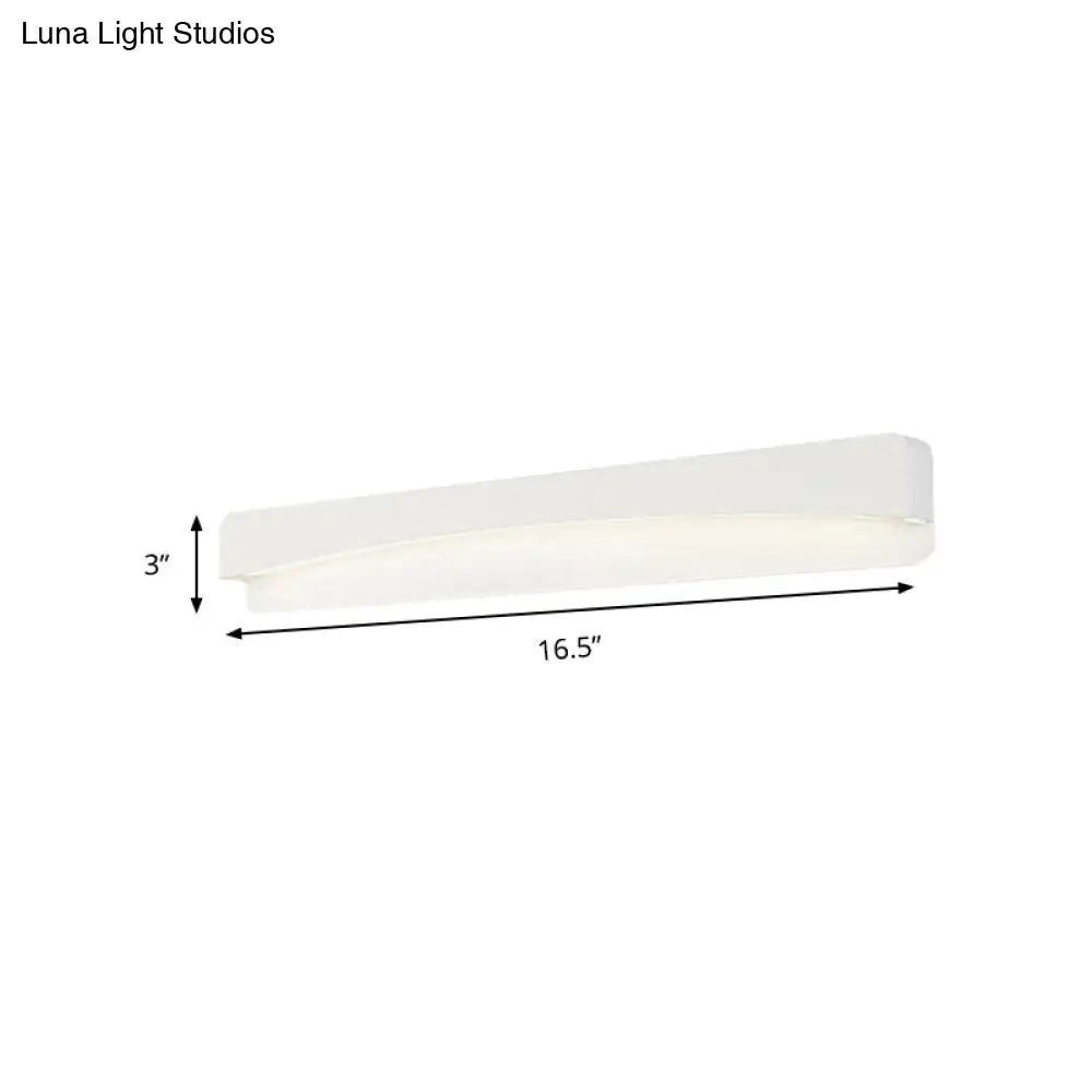 Minimalist White Led Wall Sconce Lamp - 16.5/20.5 Metal And Acrylic Rectangular Mount