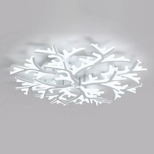 Minimalist White Snowflake Led Flush Mount Lighting For Living Room 12 /