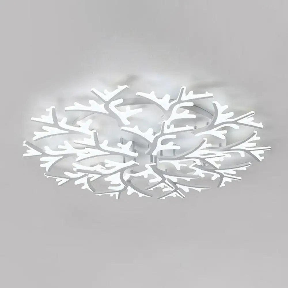 Minimalist White Snowflake Led Flush Mount Lighting For Living Room 15 /