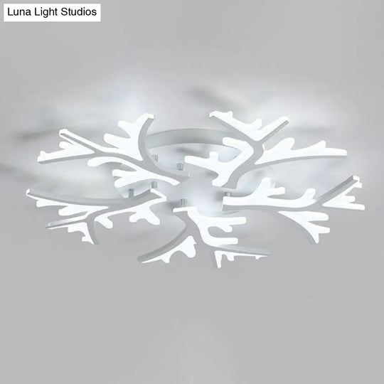 Minimalist White Snowflake Led Flush Mount Lighting For Living Room 5 /