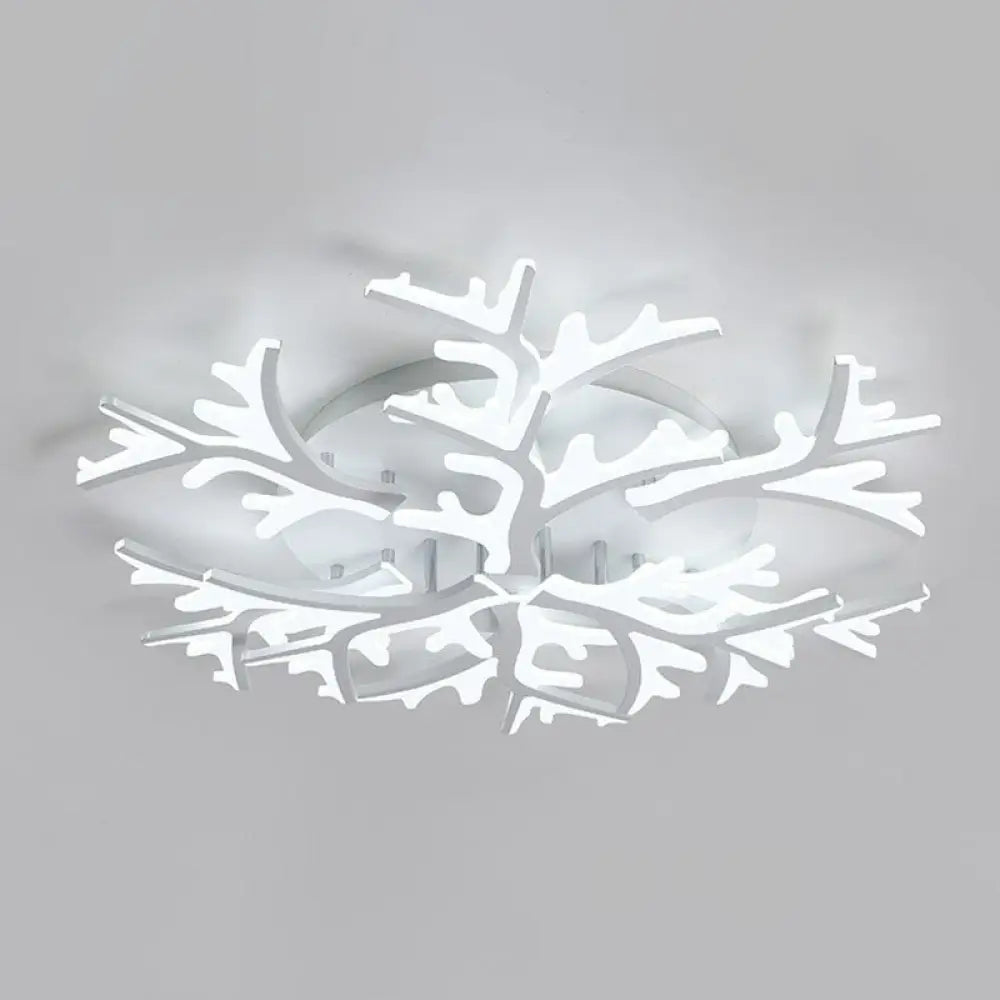 Minimalist White Snowflake Led Flush Mount Lighting For Living Room 9 /