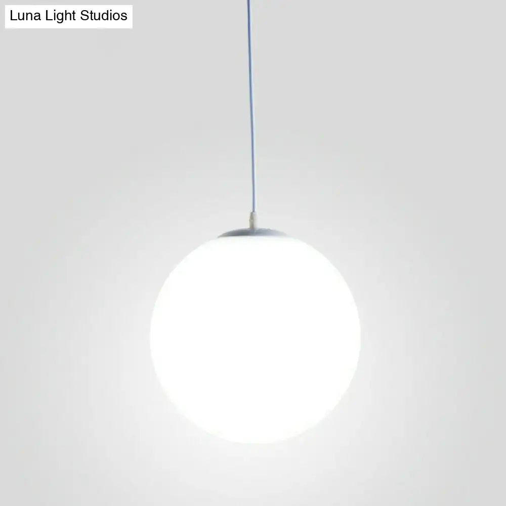 Minimalist Single Restaurant Ceiling Lamp With Opal Glass Shade