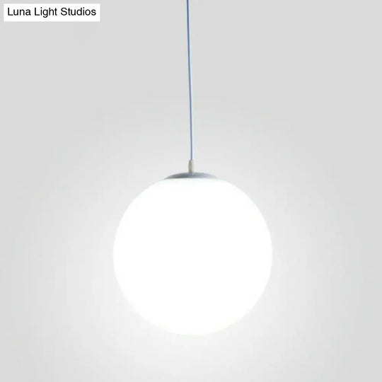 Minimalist Single Restaurant Ceiling Lamp With Opal Glass Shade