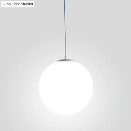 Minimalist White Sphere Opal Glass Ceiling Lamp For Single Restaurant