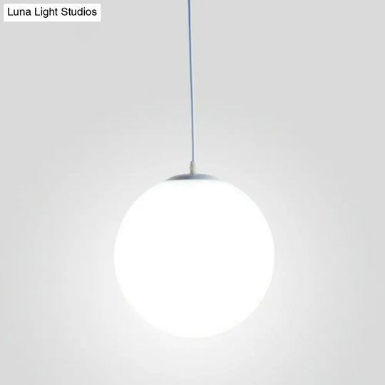 Minimalist White Sphere Opal Glass Ceiling Lamp For Single Restaurant